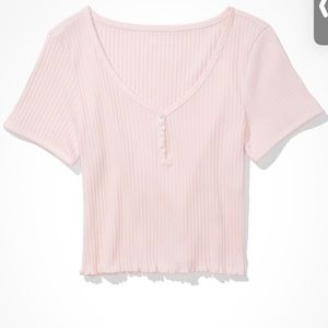 american eagle henley baby tee
